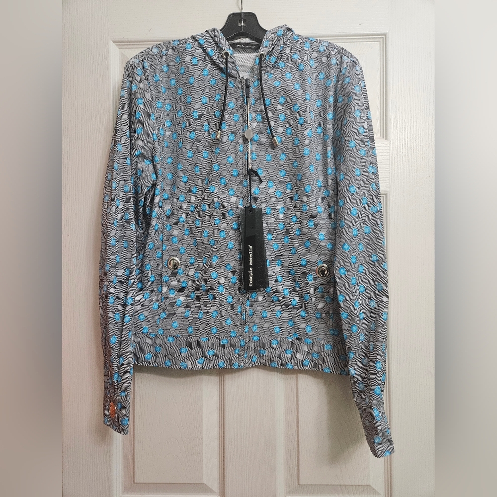 Frankie Morello Gray and Blue Patterned Jacket